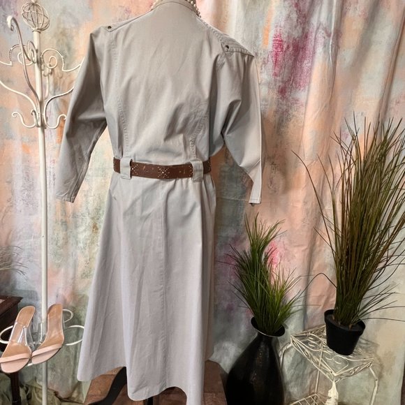 VTG 📌80s Button Down Dress with 3/4 Sleeves and Pockets - Picture 2 of 16